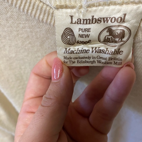 Lambwool pure wool cream sweater - Picture 2 of 4